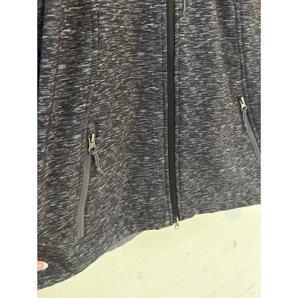 Free Country Softshell Jacket Medium Gray Hooded Fleece Lined Zip Up Coat - Picture 5 of 10